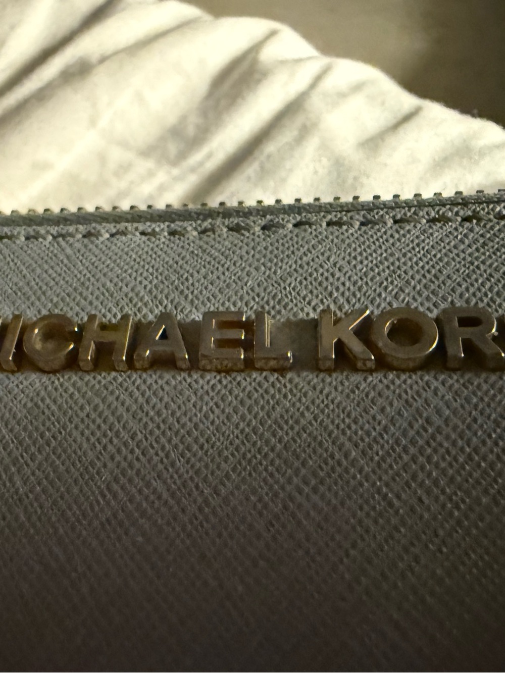 Michael Kors Light Blue Saffiano Leather Continental Zip Wristlet Wallet